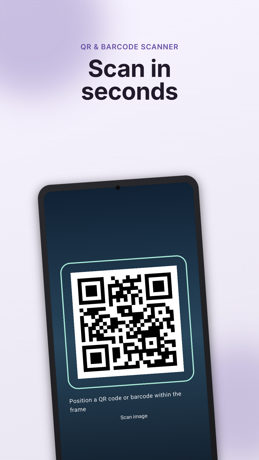 QRCoder camera scanner ready to scan a QR code